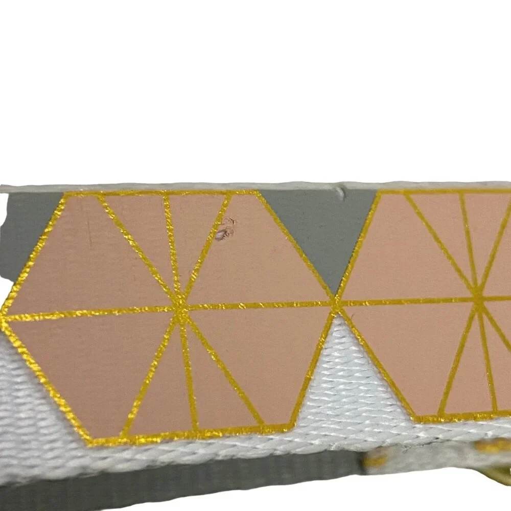 Good2Go Dog Collar L/XL 16”-26” Geometric Dusty Pink Gray Gold